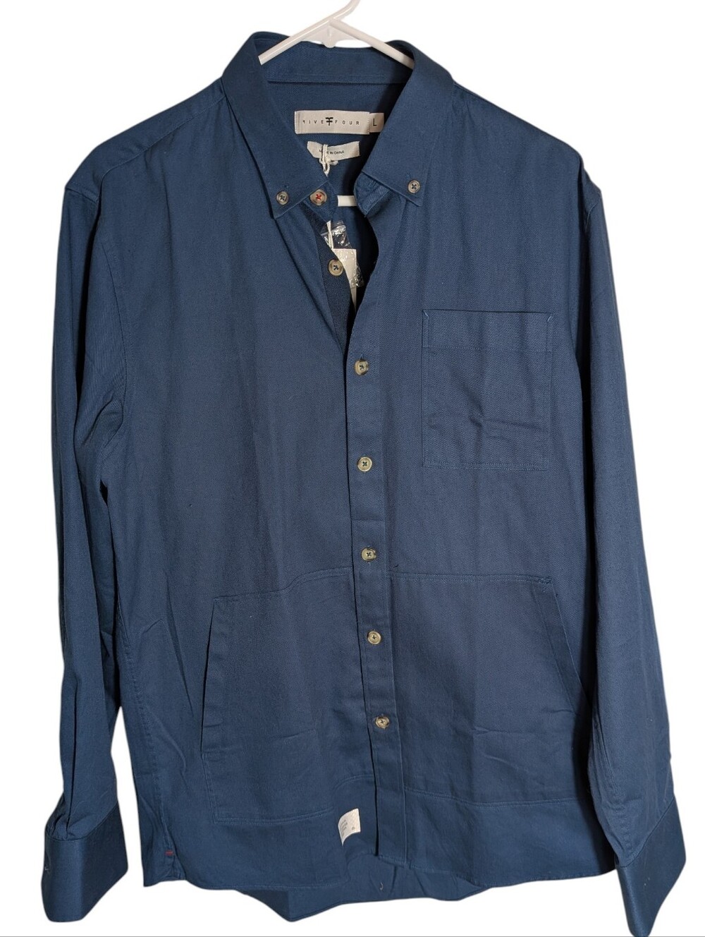Five Four Men's Button Down Shirt Navy Size Large